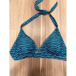 Prana NWT Lahari Halter Bikini Top Size XL Vortex Blue Groove Outdoorsy Sport